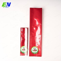 Usine basse quantité minimale de commande 250g sacs d'emballage de thé individuels emballage de bâton de café rouge brillant pochette de soupape de dégazage