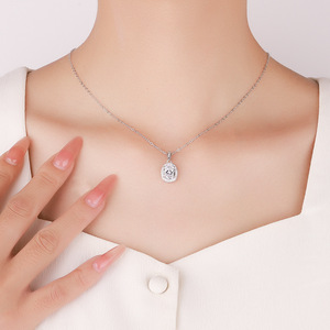 Nouveauté, bijoux fins <span class=keywords><strong>de</strong></span> luxe pour femmes, collier avec pendentif en argent sterling 925 personnalisé en forme <span class=keywords><strong>de</strong></span> cœur, moissanite, cadeaux pour femmes - Product Image 4