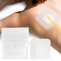 Pansement adhésif perforé intégré en tissu non tissé pour tube de drainage ; Pansement de fixation pour cathéter externe de dialyse péritonéale