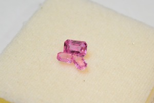 Conjunto de 3 piezas de zafiro rosa natural en forma de octágono, piedra de nacimiento - Product Image 3