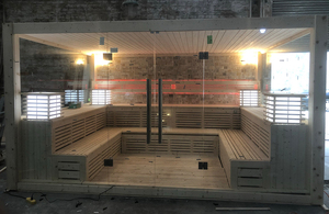 Grande lusso personalizzato canadese cedro rosso all'aperto stufa per Sauna a vapore 10 persone Design moderno in legno Sauna - Product Image 2