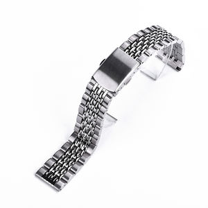 <span class=keywords><strong>Bracelet</strong></span> de montre en acier inoxydable à sept perles <span class=keywords><strong>Bracelet</strong></span> de montre en métal <span class=keywords><strong>Bracelet</strong></span> de chaîne de luxe avec double boucle de sécurité - Product Image 2