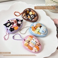 Porte-clés décoratifs magnétiques en résine époxy, forme irrégulière, mignons, créatifs, multifonctionnels, style dessin animé, vente en gros
