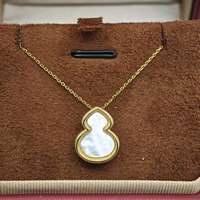 Collier pendentif en argent sterling 925 plaqué or UM Jewelry, vente en gros, forme de gourde, nacre, unisexe/hommes/femmes, mariage