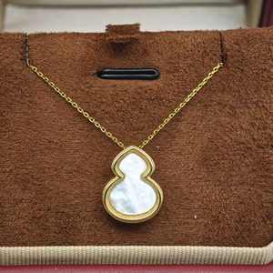 Collier pendentif en argent sterling 925 plaqué or UM Jewelry, vente en gros, forme de gourde, nacre, unisexe/hommes/femmes, mariage - Product Image 2