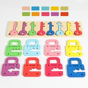 Rompecabezas de Madera Montessori con Cerraduras y Llaves, Juguete Educativo para Niños Pequeños, Reconocimiento de Formas y Colores, Juego de Habilidades Motoras Finas - Product Image 3