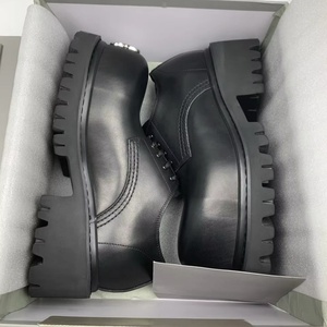 Chaussures Derby en Cuir de Vachette Noires pour Hommes 2026 – Bout Large, Semelle Épaisse, Style Tendance Designer – Idéales pour Tenues Formelles, Professionnelles et Décontractées – Vente en Gros - Product Image 3
