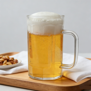 500ml Transparent Plastic Handle Eco-Friendly Beer Mug for Short Film Shooting Bar Prop Clear Handled Beverage Display - Product Image 5