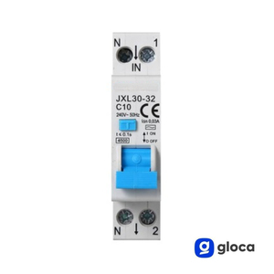 Disjoncteur Gloca JX30 1P+N C6 6A 250V Montage DIN Plastique 4.5KA - Product Image 3