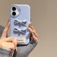 Coque de téléphone en plastique scintillante pour filles, avec nœud, antichoc et mignonne, pour iPhone 17 16 Pro Max – Vente en gros