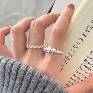 Anillo Ovalado Geométrico Estilo Japonés Coreano, Plata de Ley S925, Anillo para el Dedo Índice, Joyería para Mujer, Regalo - Product Image 1