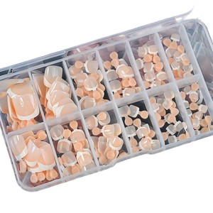 Étiquette personnalisée 120 pièces/boîte Faux <span class=keywords><strong>ongles</strong></span> à presser pour les orteils, couleurs variées, courts, carrés, couverture complète, pour DIY Nail Art - Product Image 5