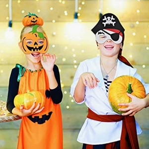Masque de sorcière citrouille pirate squelette Cosplay Masquerade Party Masque pour les yeux avec corde élastique Masques en feutre d'Halloween pour enfants - Product Image 5