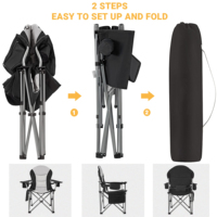 Vente en gros de mobilier d'extérieur personnalisé, camping, randonnée, pique-nique, voyage, chaise pliable de luxe rembourrée pour la pêche avec sac de refroidissement