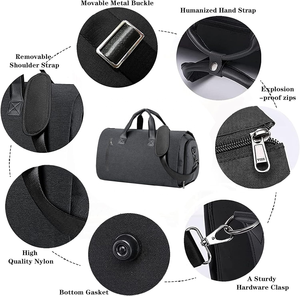 Bolsa de traje personalizada con correa para el hombro para hombres y mujeres, <span class=keywords><strong>Maleta</strong></span> colgante, bolsas de almacenamiento con compartimento para zapatos, 45 L - Product Image 5