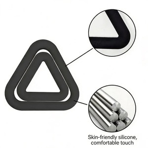 Haltère triangulaire en fonte massif avec revêtement en silicone antidérapant et respectueux de la peau pour le remodelage corporel à domicile - Product Image 2