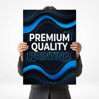 Brochure d'identité de marque d'entreprise avec impression couleur CMYK de qualité supérieure, format personnalisé, papier d'art, design moderne vague bleue, technologie de pointe