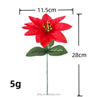 Kunstmatige Poinsettia enkele steel feestelijke kerstsfeer decoratie voor bruiloft winkel etalage decoratie groothandel