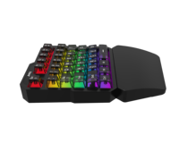 Clavier de jeu mécanique JEDEL KL16 à 35 touches, à une main, avec repose-poignets, interrupteurs rouges et touches transparentes