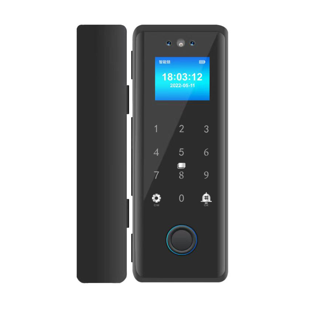 Wifi Tuya Smart Glass Door Lock with Face Recognition Fingerprint Passcode Mobile App Card Unlocking for Office Security System · image 3