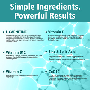 Tabletas de Suplemento Herbal Personalizadas Premium para la Salud del Esperma, Contienen Carnitina, Apoyan la Salud Celular Masculina, Tabletas para el Apoyo del Esperma - Product Image 2