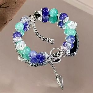 多功能利基库存批发独特新颖风格串珠流苏手镯高美学水晶手镯女女孩手镯 - Product Image 5