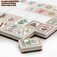 Suministros Personalizados de Mahjong, Juego de Viaje de Lujo con Fichas Acrílicas Mini UV 144 160 166 con Diseño Floral Americano y Accesorios