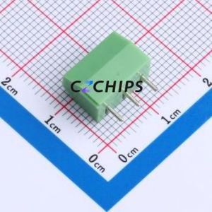 DB301V-3.96-3P-GN-S Screw Terminal Block Through hole Component (THT),P=3.96mm Connector 1x3P 3.96mm Green Through Hole - Product Image 2