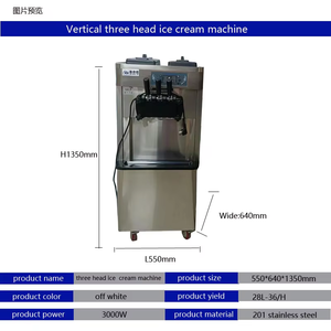 Machine à glace molle commerciale à 3 saveurs pour comptoir, machine à glace automatique - Product Image 3