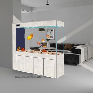 Aquarium Moderne Grand Format sur Pied pour Poissons Rouges, <span class=keywords><strong>Verre</strong></span> Ultra-Clair, Modèle 2026, <span class=keywords><strong>Filtration</strong></span> par le Fond, Sans Besoin d'Eau, Idéal Salon - Product Image 5