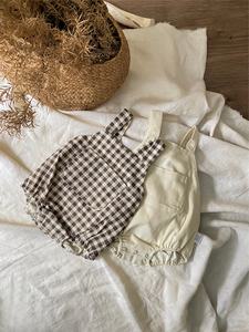 Camiseta de una pieza con cuello abierto para bebés, otoño 2026, para niños y niñas, ropa de verano para gatear - Product Image 1