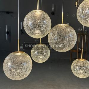 Luminária Moderna para Villa, Luminária Pendente de Vidro Bolha Clara, Base E12, Decoração para Casa, Lustre LED - Product Image 4