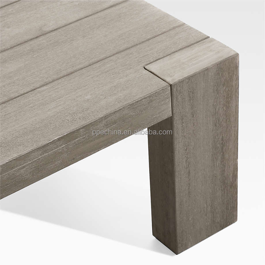 Wholesale Modern Weatherproof Table Simple Terrace Outdoor Furniture Coffee Table With Teak Frame
