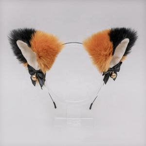 آذان فرو الثعلب القط اليدوية ، طوق شعر ، ملابس رأس أنيمي ، فستان تنكري للحفلات ، زي هالوين تأثيري ، عصابة رأس - Product Image 1