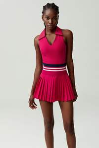 Jupe de sport côtelée taille haute pour femmes Séchage rapide et antidérapante Course à pied Tennis Grande taille Doublure CoolMax Utilisation toute saison - Product Image 6