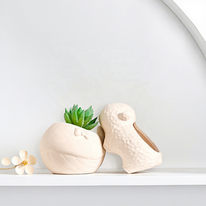 Vaso per Piante in Ceramica Bianca a Forma di Animale, Decorazione d'Interni Personalizzata per Piante Succulente - Product Image 1
