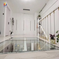 Piso antideslizante de vidrio laminado transparente Piso de vidrio de seguridad antideslizante que se puede ver a través