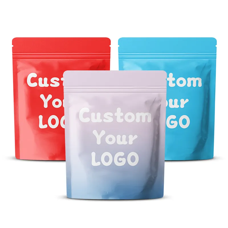 Custom Printed Empty Resealable Popcorn Soft 3.5g Transparent oz 7g Waterproof Polypropylene Mylar Packing Pouches