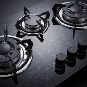 Cuisinière à gaz infrarouge à trois brûleurs en verre trempé, fournie par l'usine - Product Image 3