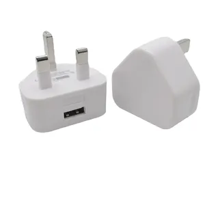 Cargador de pared para teléfono móvil, enchufe de Reino Unido, 3 pines, 2.1A, portátil, individual, usb