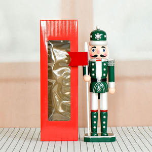 Деревянный Щелкунчик Флагман 36 см, блестящий зеленый, для рождественского декора стола - Product Image 1