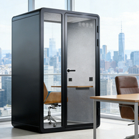 Cabine de bureau insonorisée modulaire à structure en acier, cabine silencieuse haute densité, design moderne, poste de travail privé pour école, maison ou bureau