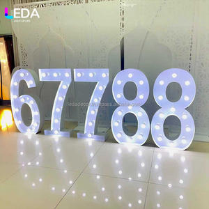 LEDA Hot Sale Modern Metal Marquee Giant Number with White <b>LED</b> <b>Bulb</b> Signs Stage for Wedding Party Events <b>Decoration</b> - Product Image 4