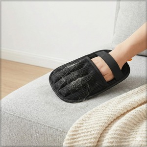 Guantes para quitar el pelo de las mascotas, paquete de 2, poliéster de grosor medio para muebles, sofá, alfombra, ropa, cuidado de mascotas - Product Image 4