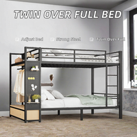 Nouveau lit superposé moderne réglable en métal double sur grand lit, cadre en acier pour dortoir, pour adultes - Utilisation à domicile, à l'école ou à l'hôtel