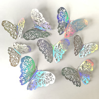 Feier Zubehör Glitter Silber 3D Schmetterling Ballon Kuchen Dekor Set für festliche Anlässe