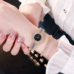 Quartz Uurwerk Grensoverschrijdende Buitenlandse Handel Volledig Diamant Armband Horloge Met Stalen Riem Zonnebloem Diamant Ketting Explosieve Kleur - Product Image 5