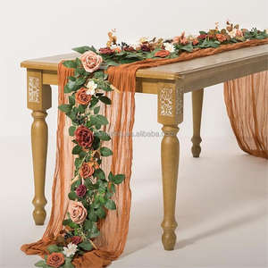 Venta caliente personalizable Rosa flor decoración vides guirnalda seda flor guirnalda Mesa flor camino para boda fiesta - Product Image 4