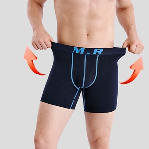 Biancheria intima da uomo in puro cotone allungata per le gambe antiusura comodi pantaloncini sportivi a quattro angoli <span class=keywords><strong>Boxer</strong></span> a <span class=keywords><strong>gamba</strong></span> <span class=keywords><strong>lunga</strong></span> per gli uomini - Product Image 3