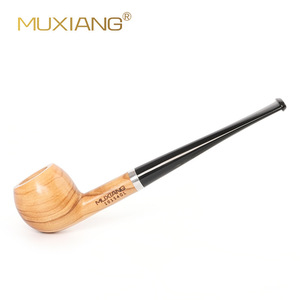 Muxiang Olive Wood Smoking Pipe Straight Type Handmade Tobacco Pipe For Men Personal Gift - Product Image 1